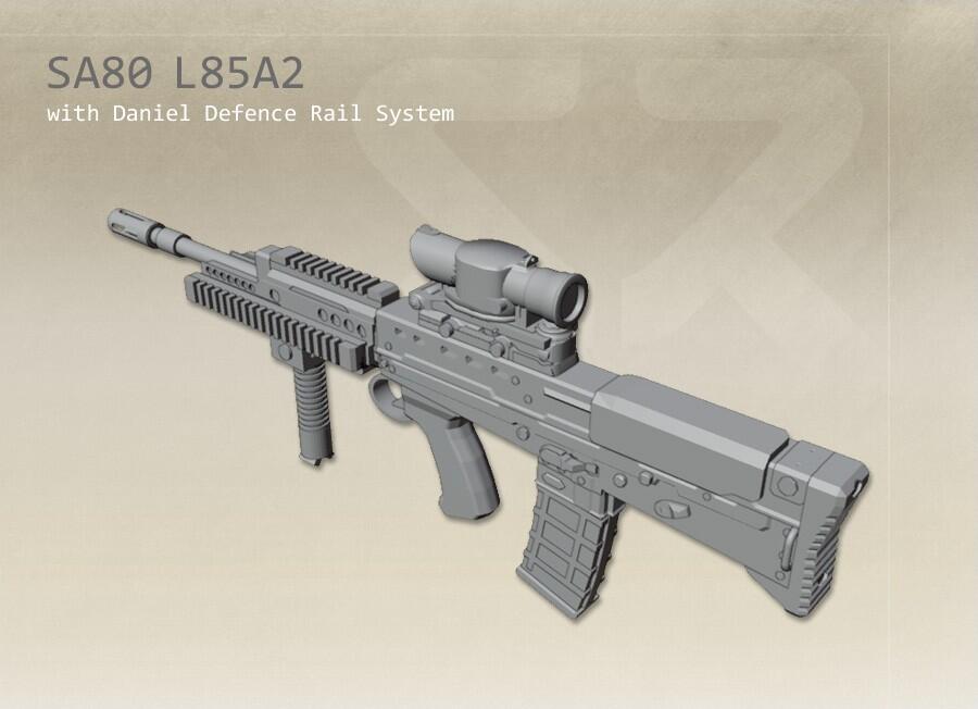 SA80 - L85 A2 (L85A2) IW - 1/35, 1/32, 1/24, 1/18, 1/16 resin model