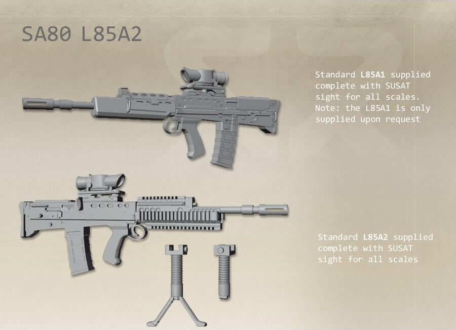 SA80 - L85 A2 (L85A2) IW - 1/35, 1/32, 1/24, 1/18, 1/16 resin model