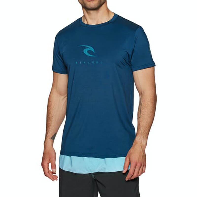 ! alt :  ! title : Rip Curl Icons Navy SS Loose fit tee shirt fit uv rashie ! desc :  ! caption :