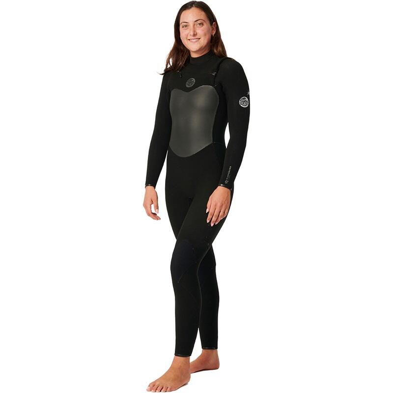 ! alt :  ! title : 2023 RipCurl Womens Flashbomb 5.3mm Chest Zip Wetsuit 14DWFS - Black 4boards ! desc :  ! caption :