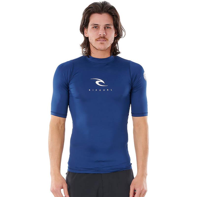 ! alt :  ! title : Rip Curl Corps Navy short Sleeve UV Rash Vest 4boards ! desc :  ! caption :