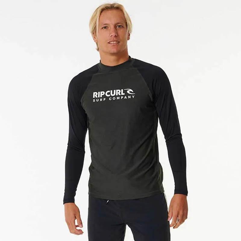 ! alt :  ! title : Rip Curl Shock UPF Long Sleeve Black Marle 146MRV 4BOARDS ! desc :  ! caption :