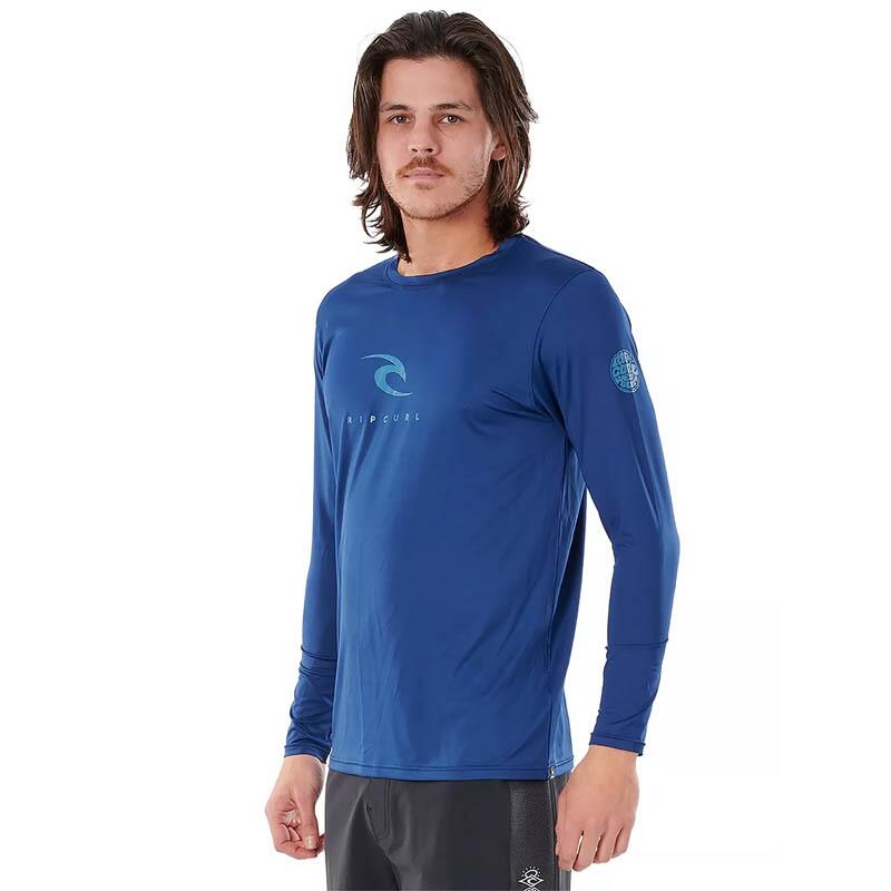! alt :  ! title : Rip Curl Icons Navy Long Sleeve UV Rash Vest ! desc :  ! caption :