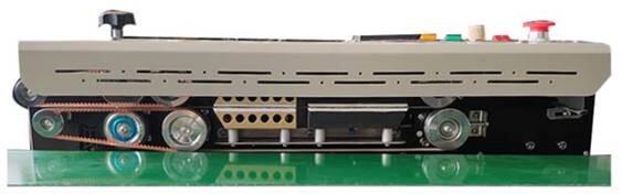 Gas flush continuous band sealer detail showing conveyor and seal mechanism