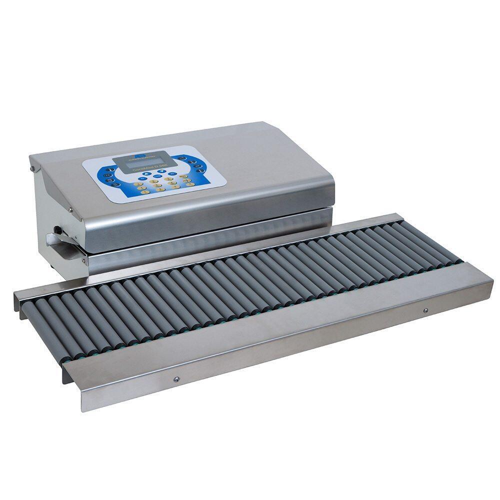 AD666 MPCV medical band sealer with roller conveyor for sterilisation pouch sealing