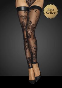 Lace & Wet Look PU Stockings