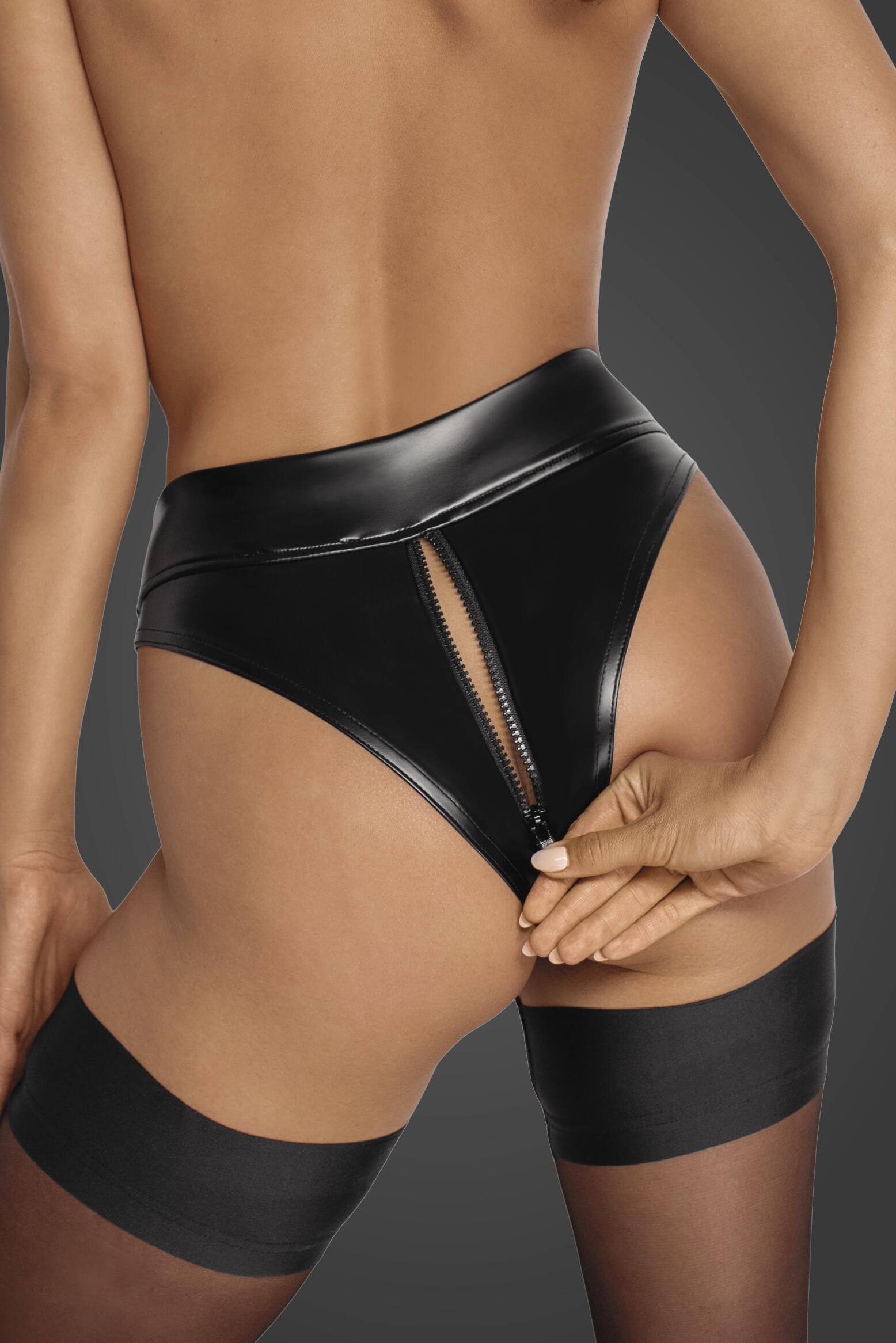 Faux Leather High Waisted Briefs