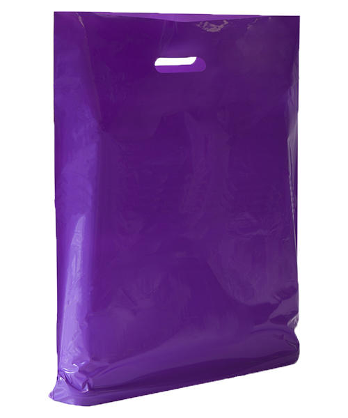 Large Purple Printed Plastic Carrier Bags