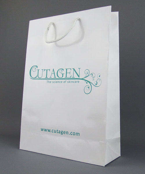 gloss laminate bags in white