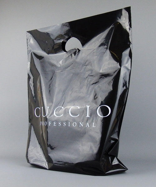 medium black plastic carrier bags custom printed