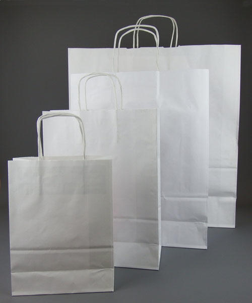 White Kraft Paper Bags With Twist Handles 7297