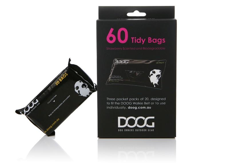DOOG Tidy Scented Poo Bags for dogs - Refill 60 Pack