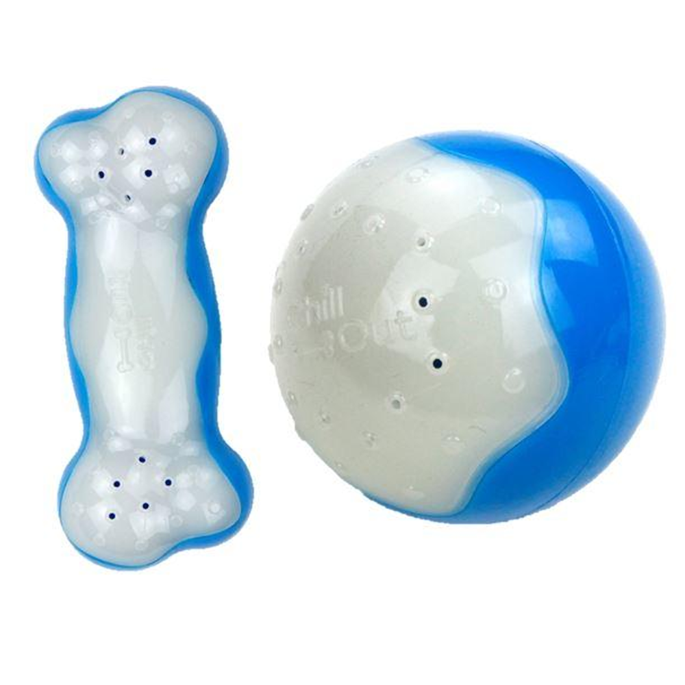 All For Paws chill out ice bone and ball dog cooling toy