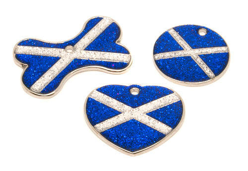 Flag Engraved ID Tag Scotland - glitter