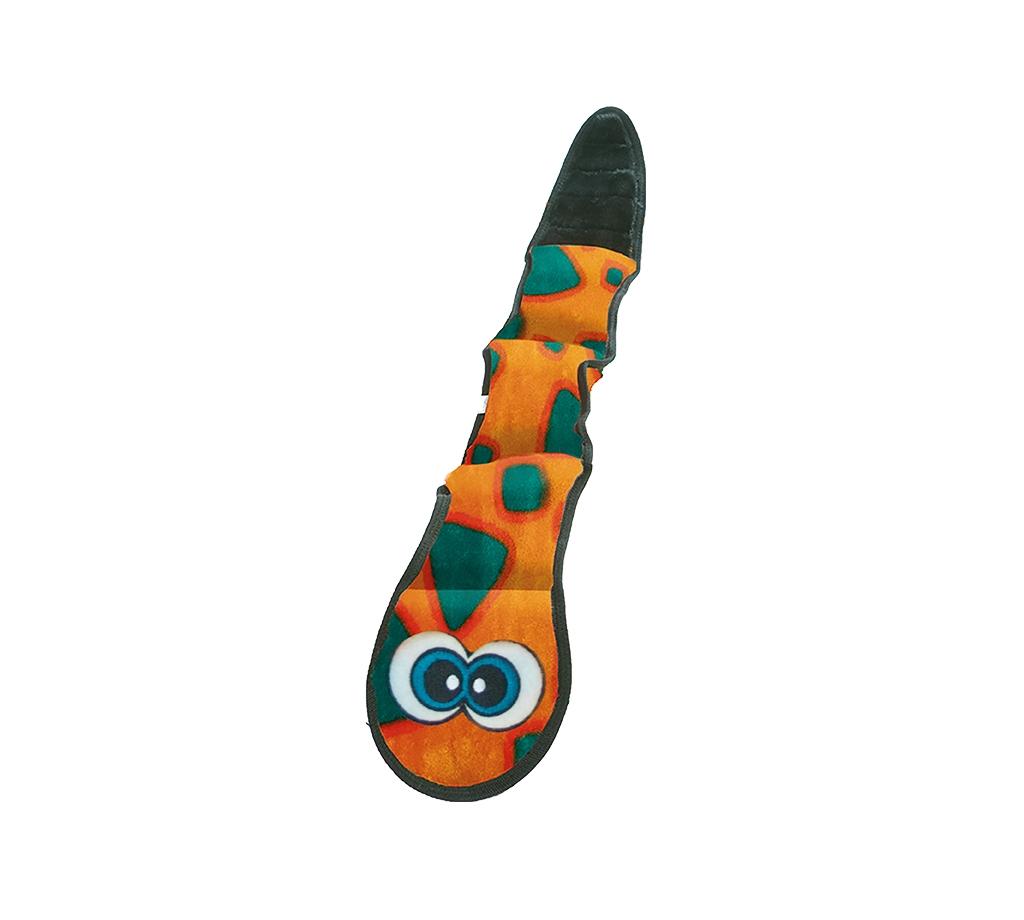 Outward Hound Invincibles Snakes Durable Soft Dog Toy - orange