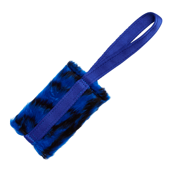Tug-E-Nuff Food Bag Standard - Blue Tiger Print Faux Fur