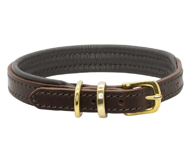 D&H Classic Colours Leather dog collar in brown