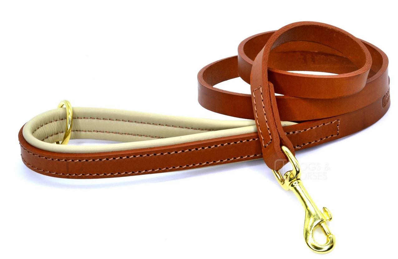 D&H Classic Colours Luxury Leather Dog Lead Tan