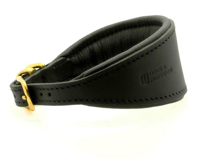 D&H Classic Colours Leather Hound Collar - Black
