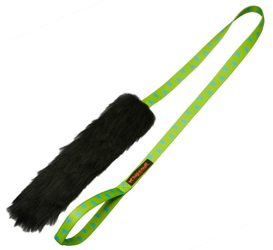 Tug-E-Nuff Chaser Tug Toy Sheepskin - Black and Green