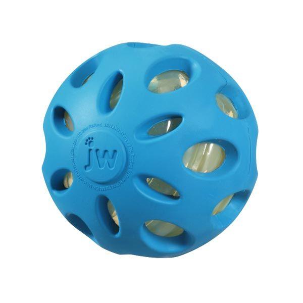 JW Crackle Heads Crunchy Ball Dog Toy Blue