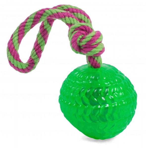Petface Toyz Rubber Rope Ball Green