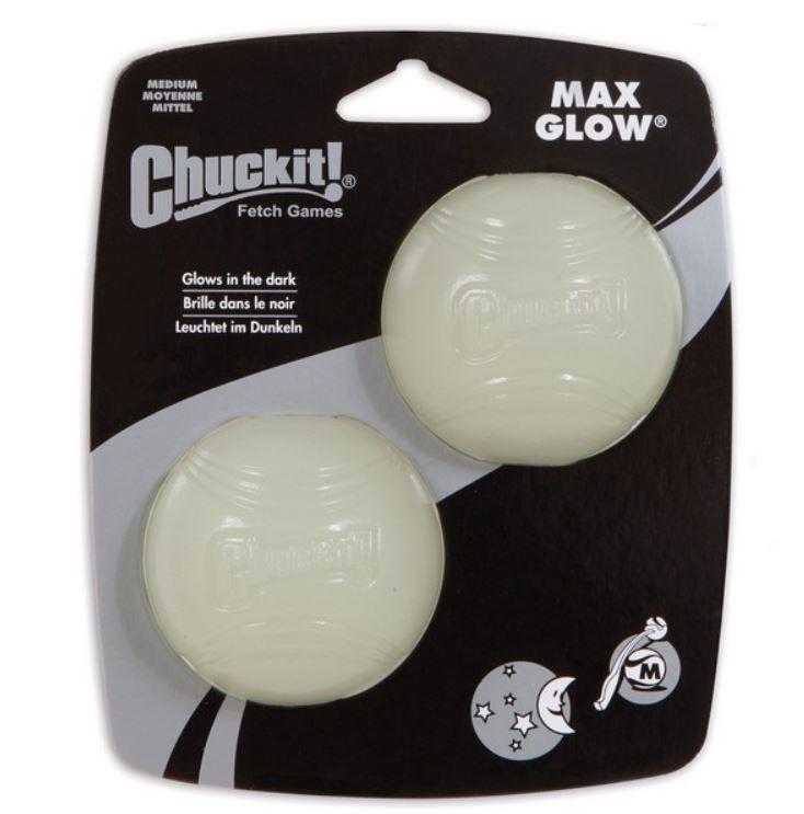 Chuckit! Max Glow dog ball twin pack