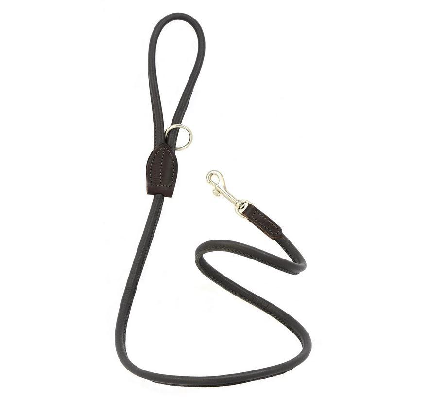 D&H Contemporary Colours Rolled Leather Luxuray Dog Lead Brown