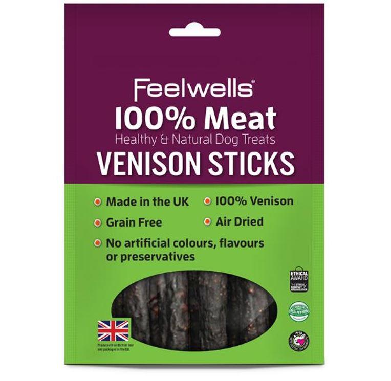Feelwells 100% Meat Treats for Dogs - Venison Sticks
