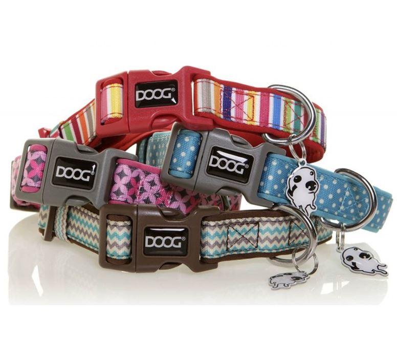DOOG neoprene dog collars stack of 4 designs
