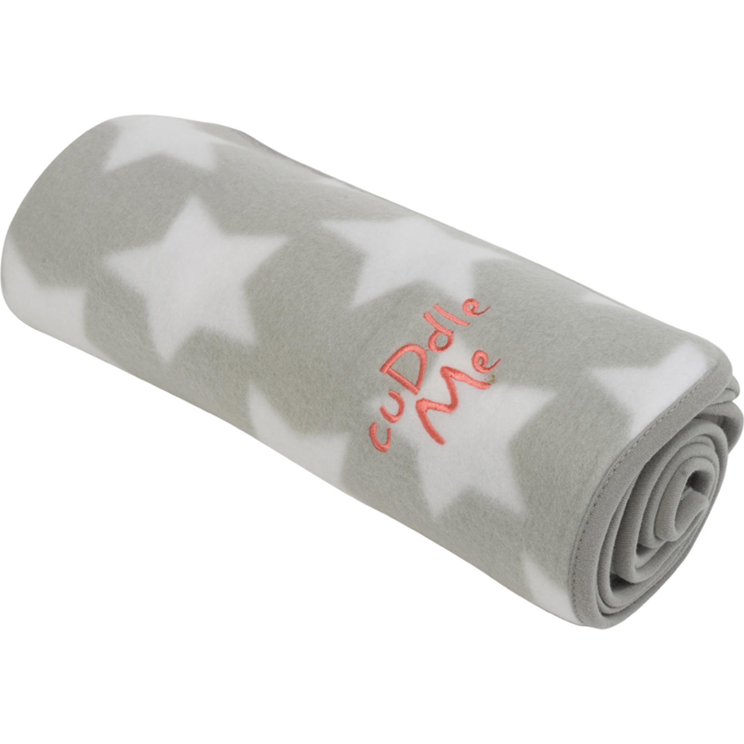 Little Petface grey and white star fleece puppy blanket rolled up