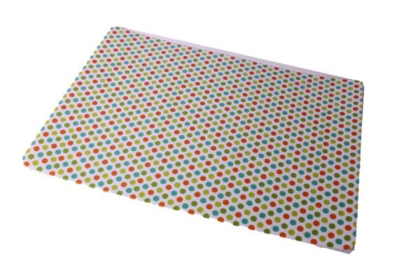 Petface Placemat Multi Dot with a dot design in light green, light blue and red