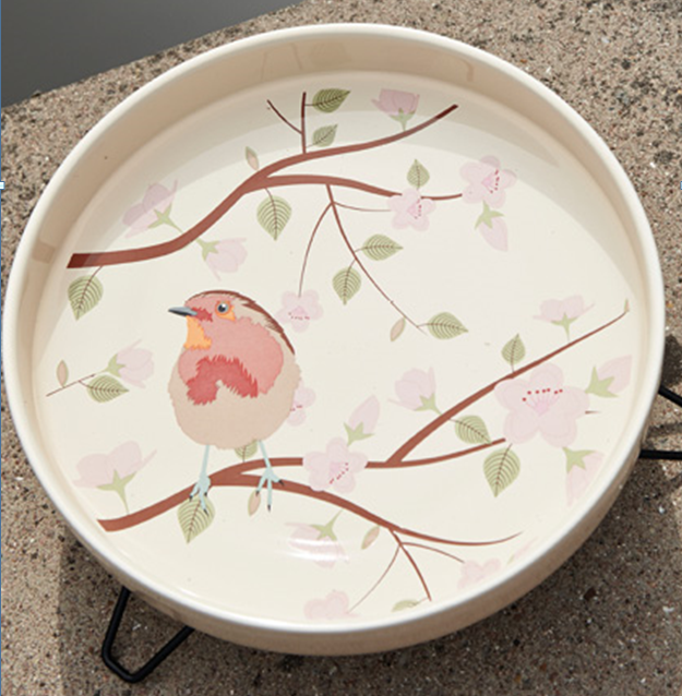 Petface Ceramic Bird Baths For Wild Birds Robin Design