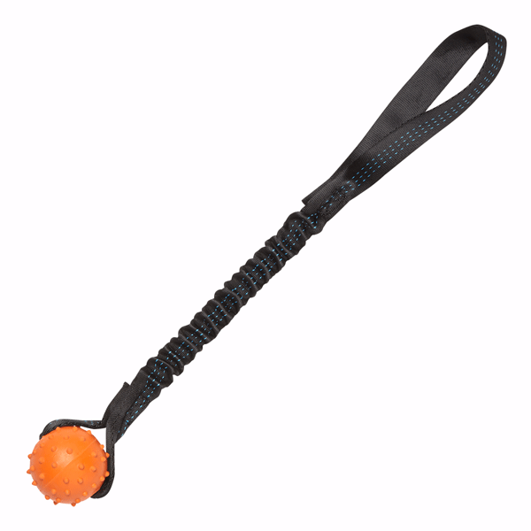 Tug-E-Nuff Pimple Ball on Bungee Tug for Dogs Black