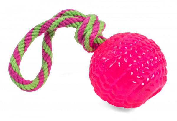Petface Toyz Rubber Rope Ball Pink