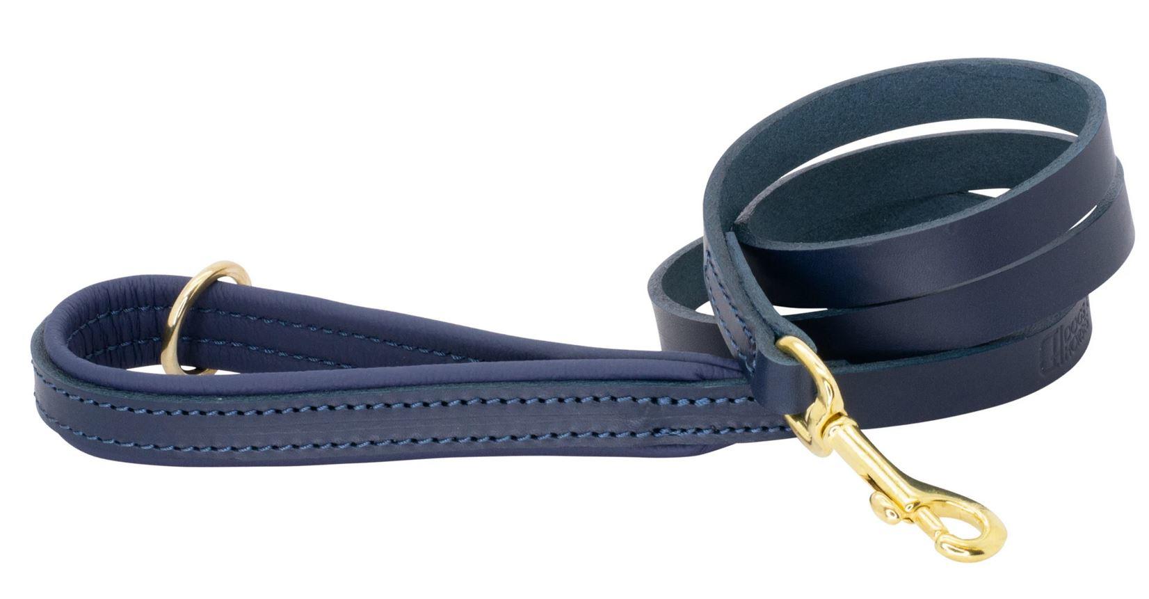 D&H Classic Colours Luxury Leather Dog Lead Navy