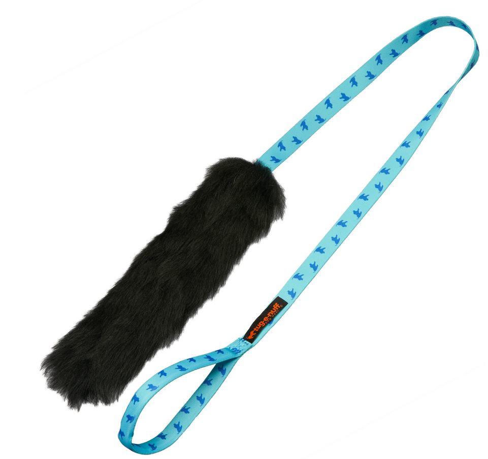 Tug-E-Nuff Chaser Tug Toy Sheepskin - Black and Blue