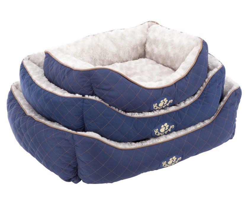 Scruffs Wilton Box Bed For Dogs Sizes Blue