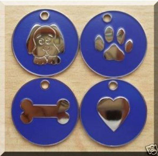 Nickel Design Engraved Dog Tags Dark Blue