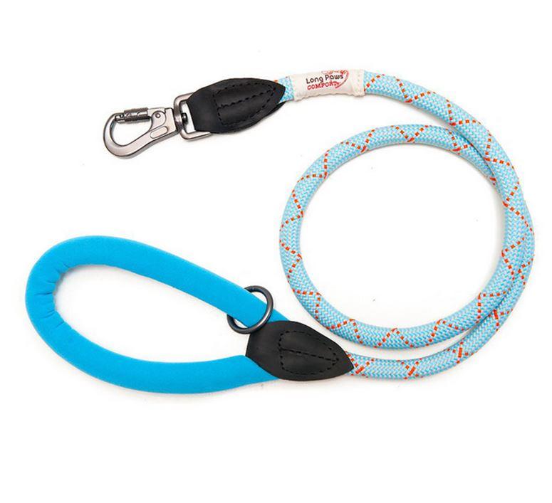Long Paws Comfort Rope Leash For Dogs Pale Blue