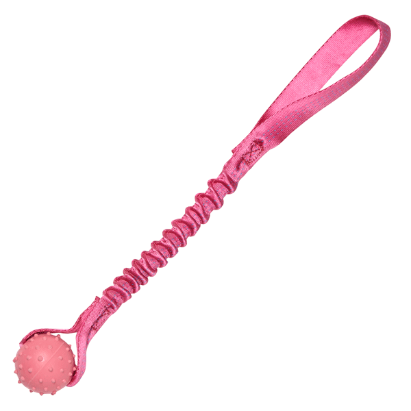 Tug-E-Nuff Pimple Ball on Bungee Tug for Dogs Pink