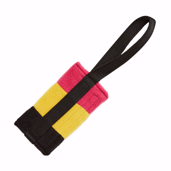 Tug-E-Nuff Food Bag Standard - Black/Pink/Yellow Fleece