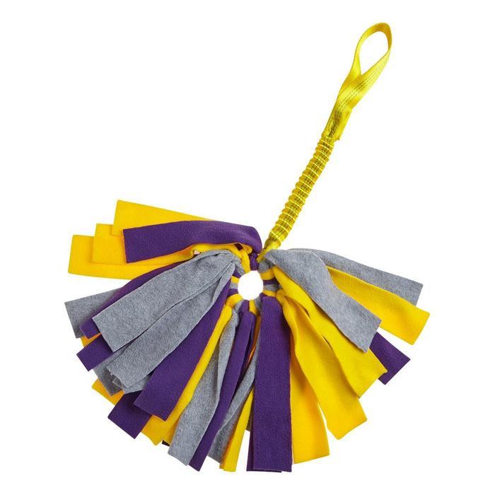 Tug-E-Nuff Crazy Thing Bungee Tug Toy For Dogs - Yellow/Grey/Purple