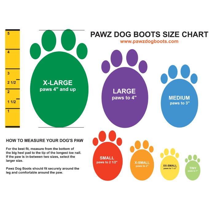 Pawz Rubber Dog Boots - Sizes