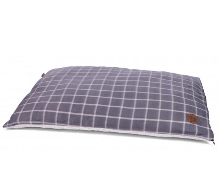 Petface Window Pane Pillow Mattress For Dogs in Grey Check Design