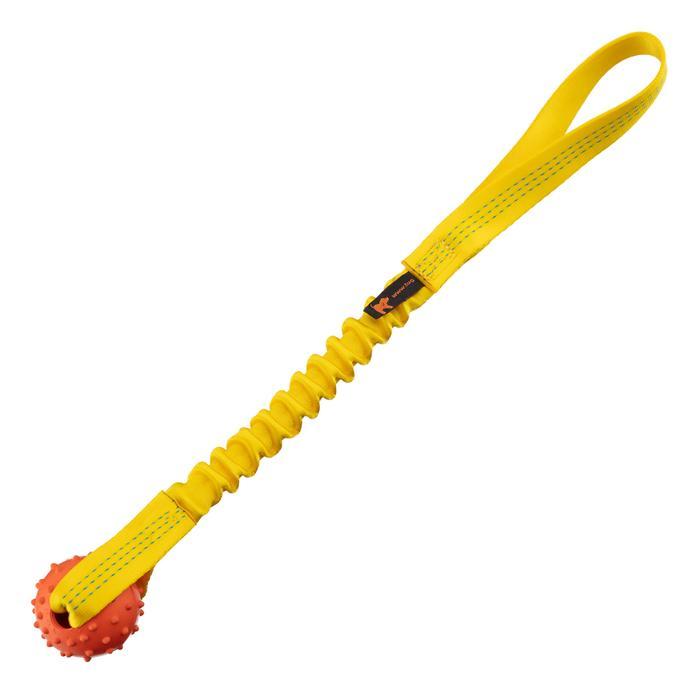 Tug-E-Nuff Pimple Ball on Bungee Tug for Dogs Yellow