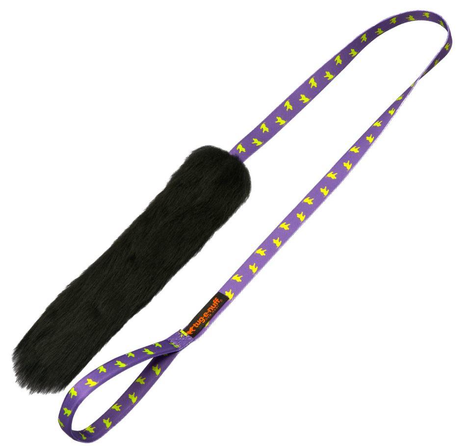 Tug-E-Nuff Chaser Tug Toy Sheepskin - Black and Purple