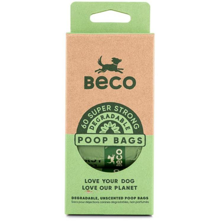 Beco Bags Eco-Friendly Poop Bags Unscented 60 bag refill pack