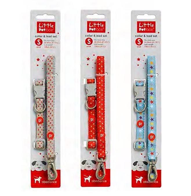 Little Petface Puppy Collar and Lead Set in 3 designs