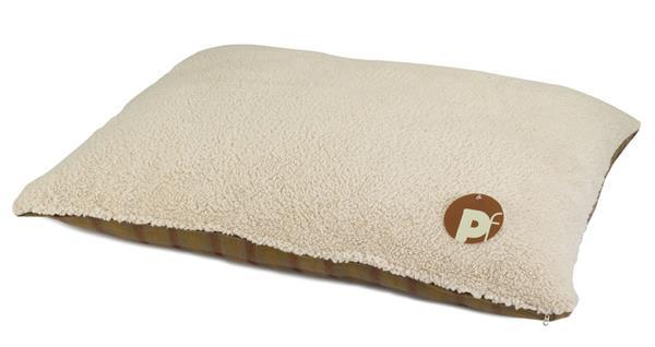 Petface Country Check Pillow Mattress for dogs faux sheepskin side